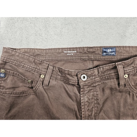 AG Adriano Goldschmied Jeans Graduate Tailored Leg Mens 38x32 Sueded Denim Brown - Picture 2 of 9